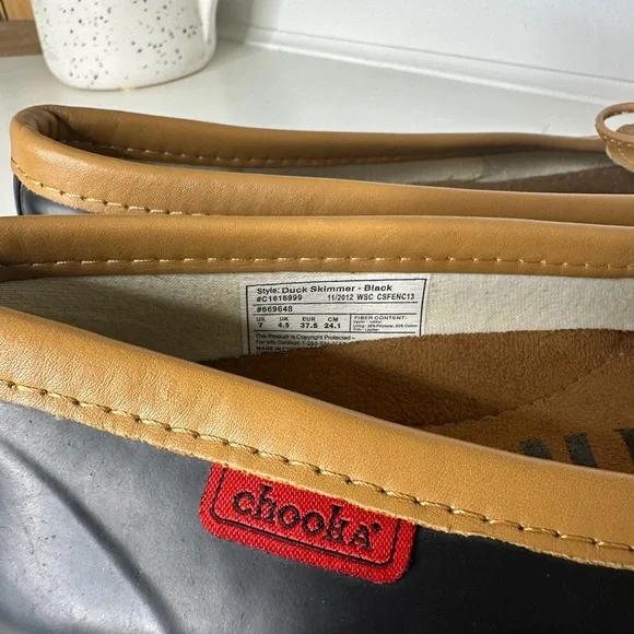 Chooka Duck Skimmer Black and Tan Flats and Loafers with Decorative Bow - Size 7 - Picture 7 of 10